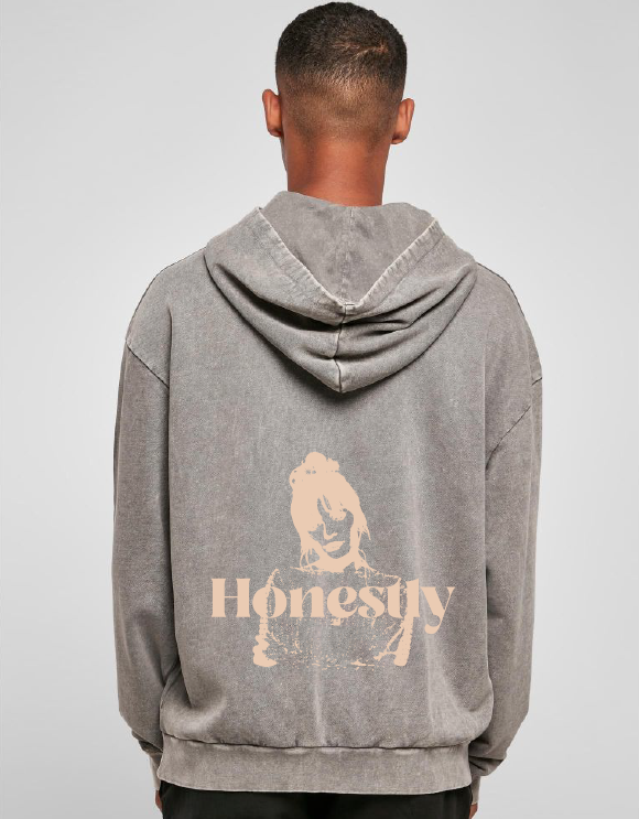 ULRIKKE HONESTLY - OVERSIZED GRÅ HERRE HOODIE